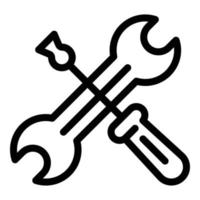 icono de destornillador de herramienta de reparador, estilo de esquema vector
