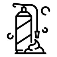 icono de botella de espuma de poliuretano, estilo de contorno vector