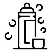 icono de botella de espuma de ventana, estilo de esquema vector