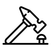 Hammer nail icon, outline style vector