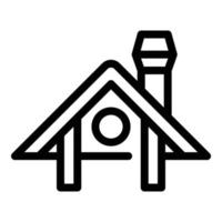 Roof with chimney icon, outline style vector