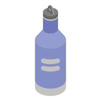 Blue sports thermos icon, isometric style vector
