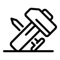 Hammer nail icon, outline style vector