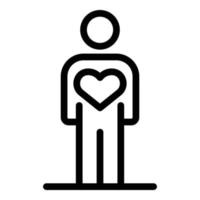 Volunteer man icon, outline style vector