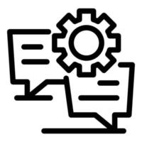 Community gear chat icon, outline style vector