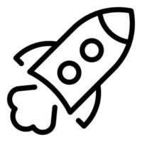Rocket exploration icon, outline style vector