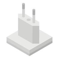 European power plug icon, isometric style vector