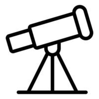 icono de telescopio espacial, estilo de esquema vector