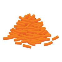 Cutted carrot icon, isometric style vector