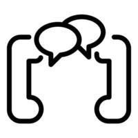 Stress call hot line icon, outline style vector