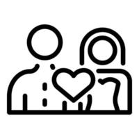 Wedding couple icon, outline style vector