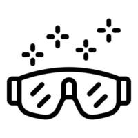 icono de gafas protegidas, estilo de esquema vector