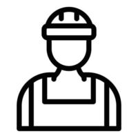 Builder avatar icon, outline style vector