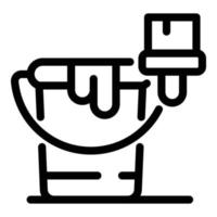 Paint bucket icon, outline style vector