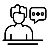 Discussion management icon, outline style vector