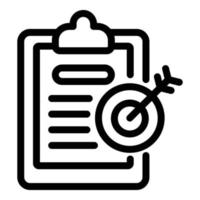 Summary target icon, outline style vector