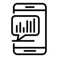 Smartphone audit icon, outline style vector