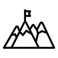 Hiking mountain target icon, outline style vector