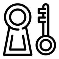 Mission key door icon, outline style vector