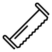 Double hand saw icon, outline style vector