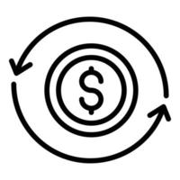 Money convert icon, outline style vector