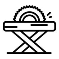 icono de soporte de sierra circular, estilo de esquema vector