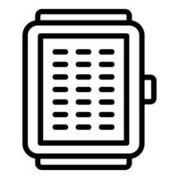 icono de reloj inteligente de pantalla fija, estilo de esquema vector