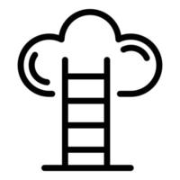 Ladder cloud target icon, outline style vector