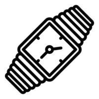 Metal hand watch icon, outline style vector