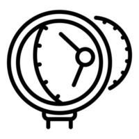 Repair watch under magnifier icon, outline style vector