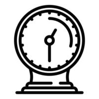 icono de reloj de soporte de escritorio, estilo de esquema vector