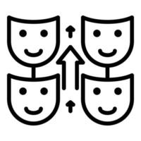 Self control mask icon, outline style vector