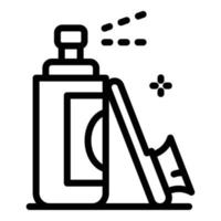 icono de cepillo de spray para zapatos, estilo de esquema vector