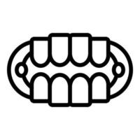 False jaw icon, outline style vector