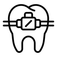 icono de soporte de dientes, estilo de esquema vector