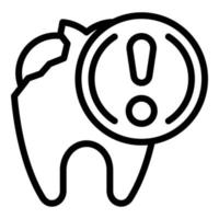 Open tooth exclamation mark icon, outline style vector