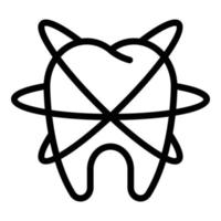 Strong tooth icon, outline style vector