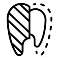 Denture marking icon, outline style vector