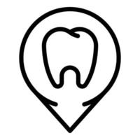 Tooth at checkpoint icon, outline style vector