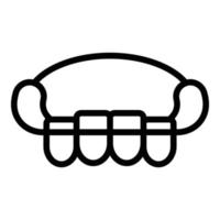 Upper row of teeth icon, outline style vector
