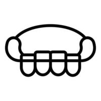 Upper row of teeth icon, outline style vector