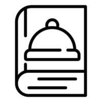 icono de libro de cocina, estilo de contorno vector