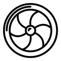 icono de turbina de aviación, estilo de contorno vector