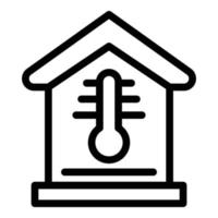 House and thermometer icon, outline style vector