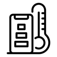 Remote and thermometer icon, outline style vector