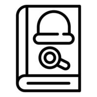 Detective novel icon, outline style vector