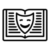 icono de libro humorístico, estilo de esquema vector