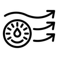 Thermometer and arrows icon, outline style vector