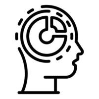 Pie chart mind skill icon, outline style vector