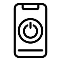 Smartphone and power button icon, outline style vector